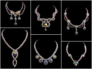 Tzafora ballroom necklaces in Crystal AB