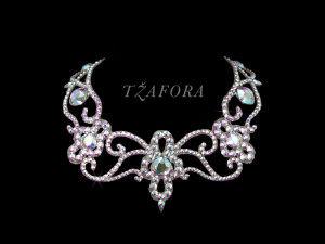 ballroom jewelry, ballroom dance jewelry, tzafora, ballroom necklace