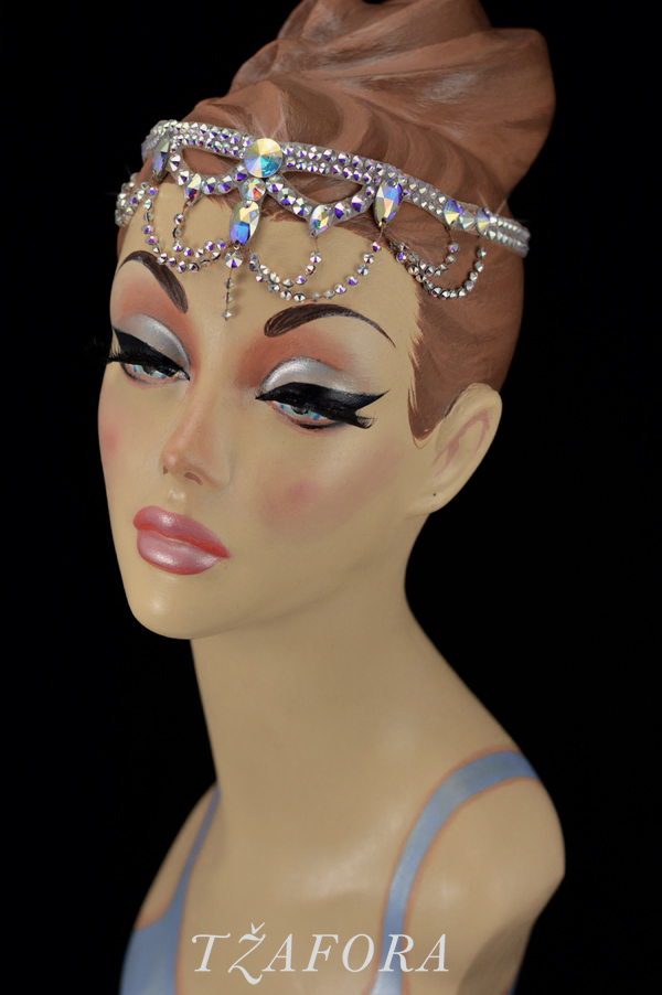 tzafora, ballroom jewelry, dance accessories, ballroom headband