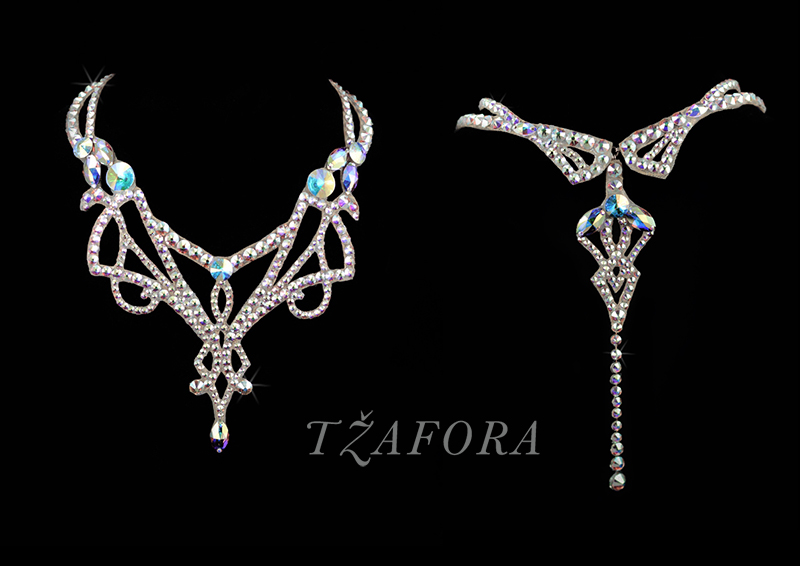 tzafora, ballroom jewelry, art nouveau jewelry, dancesport accessories