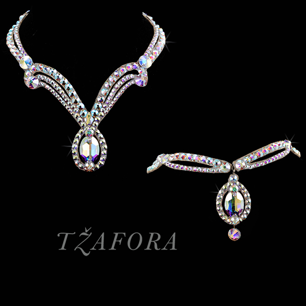 Tzafora, ballroom jewelry, dancesport accessories, ballroom necklace, swarovski dance